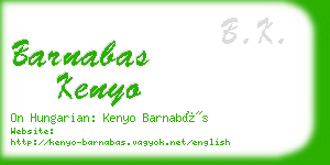 barnabas kenyo business card